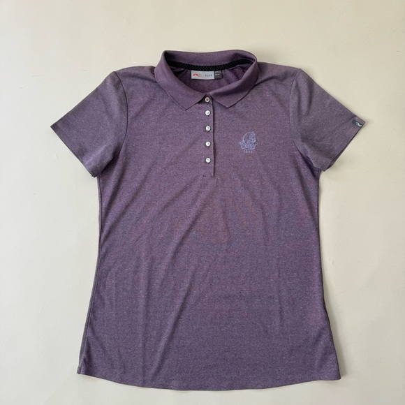KJUS Polo Womens Medium Signe Engineered Performance Golf Heather Purple UPF 30 - Picture 1 of 9